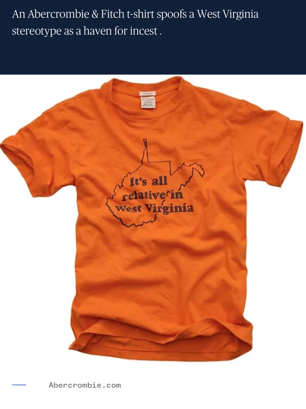 Controversial WV Tee from 200Abercrombie & Fitch It’s All Relative Graphic Tee